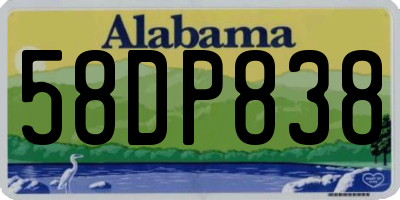 AL license plate 58DP838