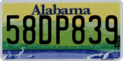 AL license plate 58DP839