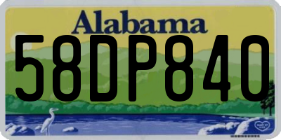 AL license plate 58DP840