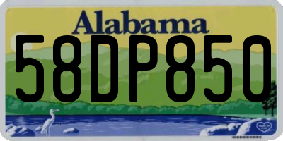 AL license plate 58DP850