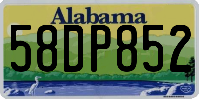 AL license plate 58DP852