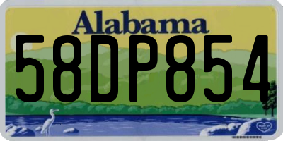 AL license plate 58DP854