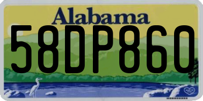 AL license plate 58DP860
