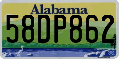 AL license plate 58DP862