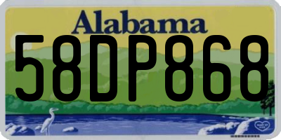 AL license plate 58DP868
