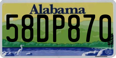 AL license plate 58DP870