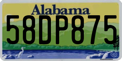 AL license plate 58DP875