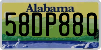 AL license plate 58DP880