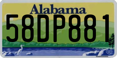 AL license plate 58DP881