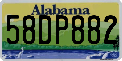 AL license plate 58DP882
