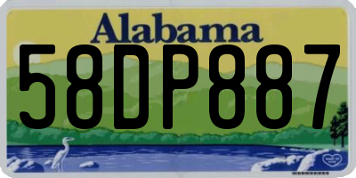 AL license plate 58DP887