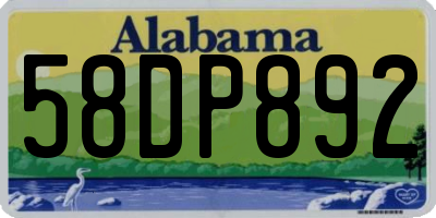 AL license plate 58DP892