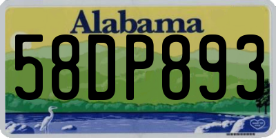 AL license plate 58DP893