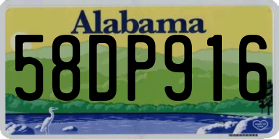 AL license plate 58DP916