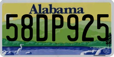 AL license plate 58DP925