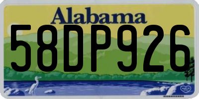 AL license plate 58DP926