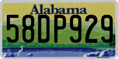 AL license plate 58DP929