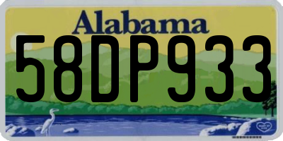 AL license plate 58DP933