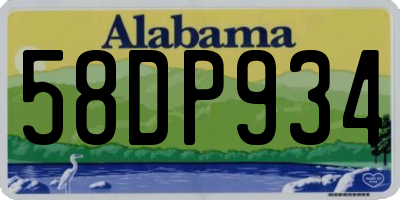 AL license plate 58DP934