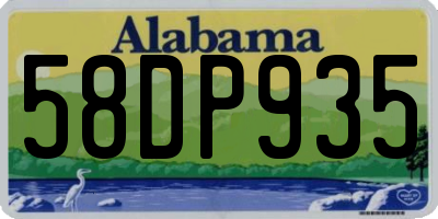 AL license plate 58DP935