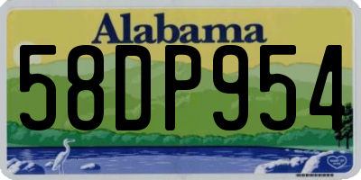 AL license plate 58DP954