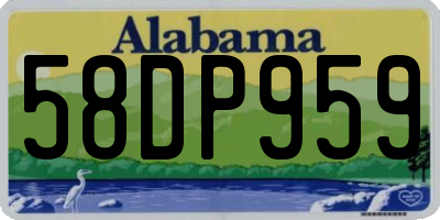 AL license plate 58DP959