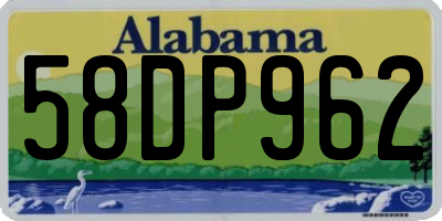 AL license plate 58DP962