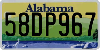 AL license plate 58DP967