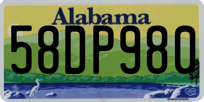 AL license plate 58DP980
