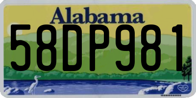 AL license plate 58DP981