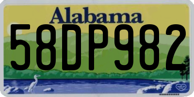 AL license plate 58DP982