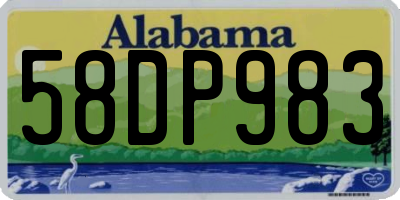 AL license plate 58DP983