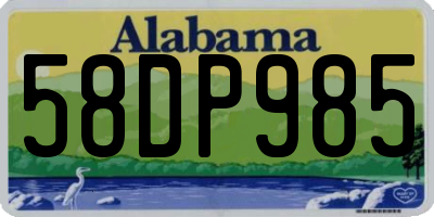 AL license plate 58DP985