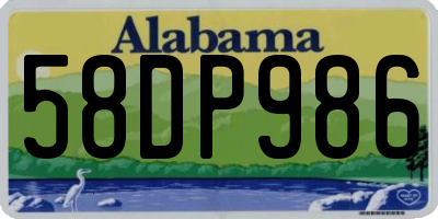 AL license plate 58DP986