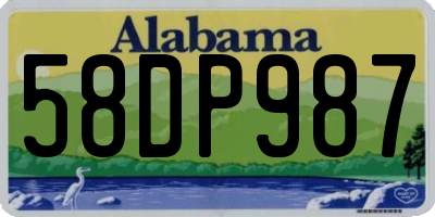 AL license plate 58DP987