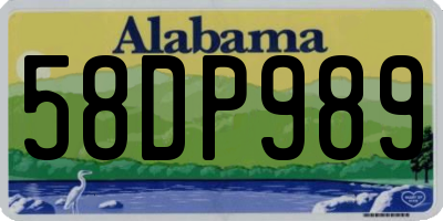 AL license plate 58DP989