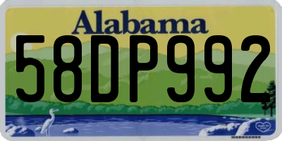 AL license plate 58DP992
