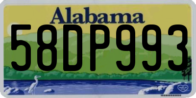 AL license plate 58DP993