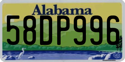 AL license plate 58DP996