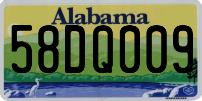 AL license plate 58DQ009