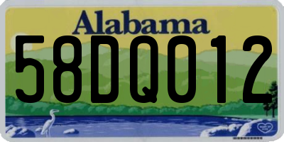 AL license plate 58DQ012