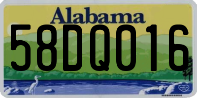 AL license plate 58DQ016