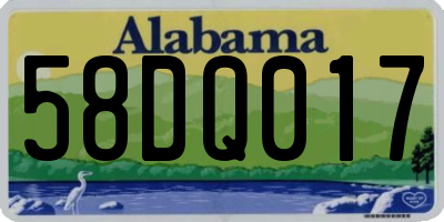 AL license plate 58DQ017