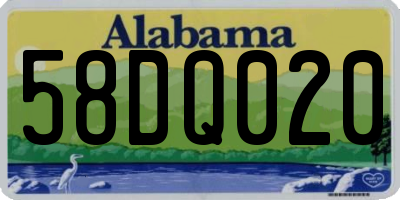 AL license plate 58DQ020