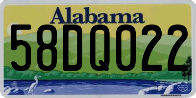 AL license plate 58DQ022
