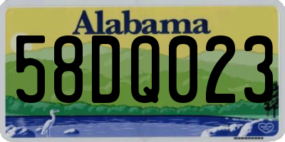 AL license plate 58DQ023