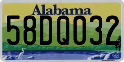 AL license plate 58DQ032