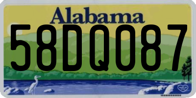 AL license plate 58DQ087