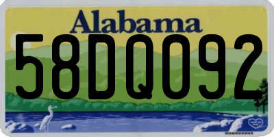 AL license plate 58DQ092
