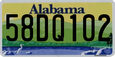 AL license plate 58DQ102